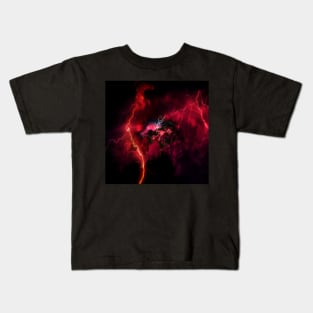 Red Lightning Stormy Electric Sky Kids T-Shirt